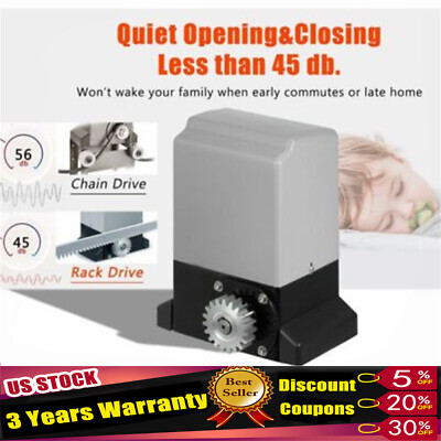 550W 2700lb/1200KG Automatic Electrico Sliding Gate Opener Motor With 2 Remotes
