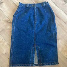 Vintage Y2K 90s Jordache MIDI Denim Skirt Front Slit Juniors Sz 9/10