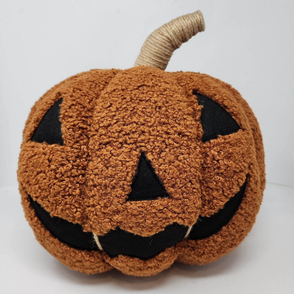 Coussin D'Halloween Pottery Barn - Chat Et Citrouille Jack O’Lantern - 17 Pouces - Occasion Comme Neuf