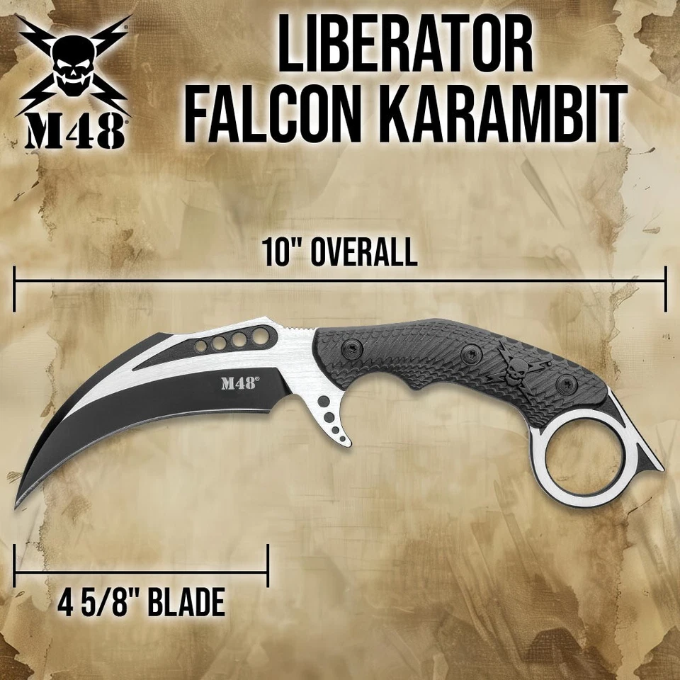 M48 Falcon Karambit Knife with Sheath | Stainless Steel Blade | Length 10" - Image 2 of 4