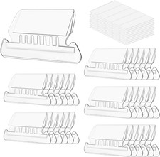50 Pack Plastic Hanging File Folder Tabs with 50 Blank Paper Inserts