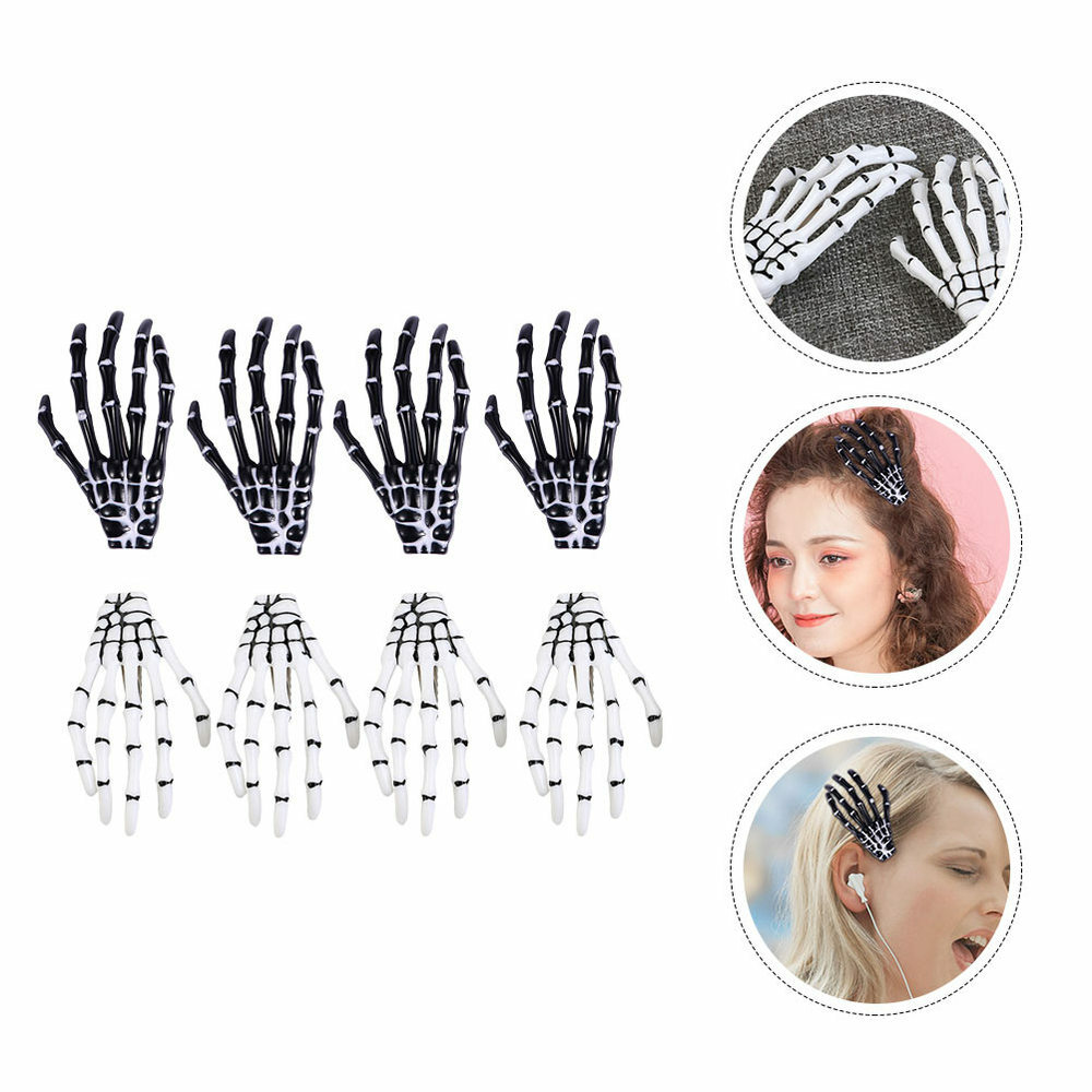 8Pcs Headdresses Hair Clips Skeleton Hand Barrettes for Women Girl | eBay