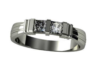 Lucita Couples Ring With 2 Simulated Birthstones - Sterling Silver Or 10K Gold Promise Ring - View #5