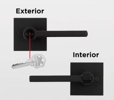 Kwikset Halifax Entry Door Handle Lever Set Iron Black 91560-029 NEW