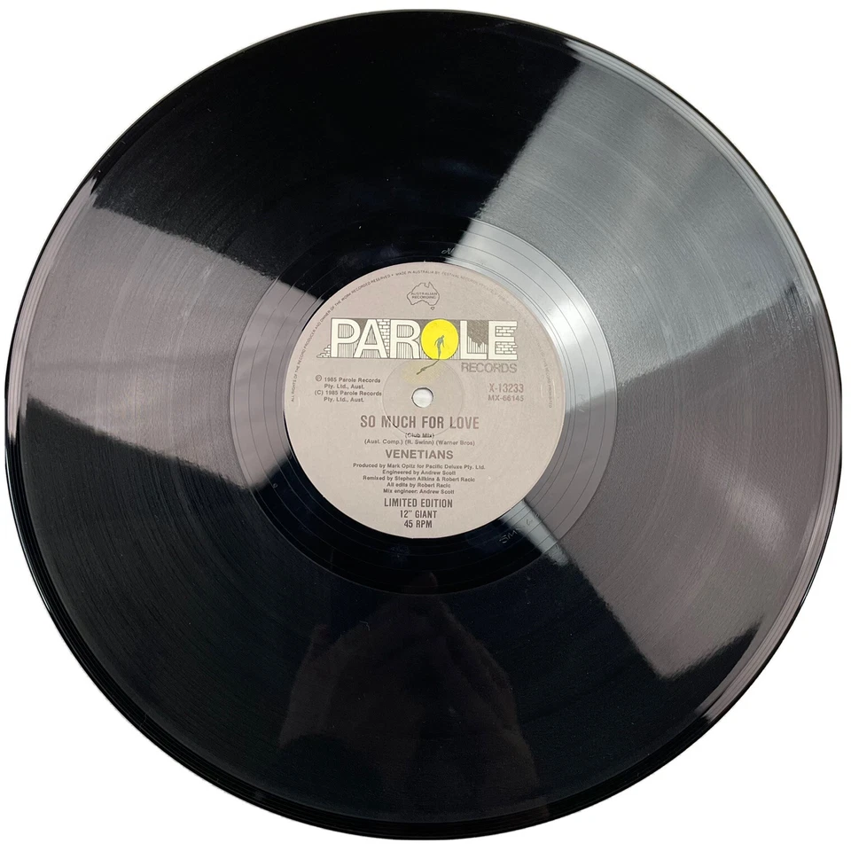 Disco de vinilo Venetians So Much For Love 12” 45 RPM Maxi single X-13233 libertad condicional 85 Foto 3 de 4