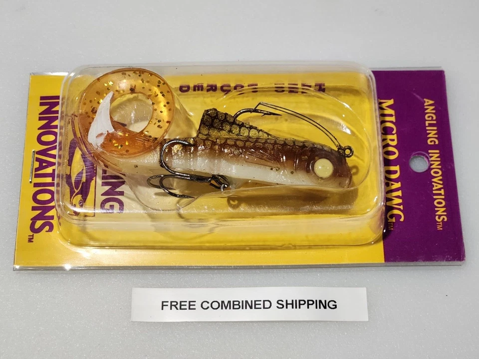 Angling Innovations Micro Dawg Soft Plastic 3" Swimbait Holo Walleye New - Image 2 of 3