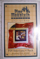 Punch Needle Kit w/Stamped Weavers Cloth Primitive AMERICANA 4 PATCH Patriotic