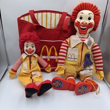 Vintage McDonald's Lot - 1978 1984 Ronald McDonald Dolls Fries Tote Bag