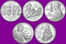 2024-P American Women Quarters, Year Set of 5, Uncirculated, Philadelphia Mint