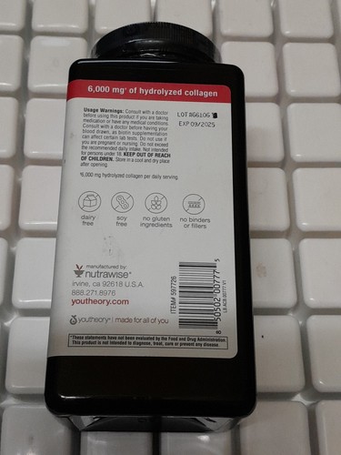 Youththeory Collagen + Biotin, 390 tablets (Expires 09/2025) - Picture 3 of 6