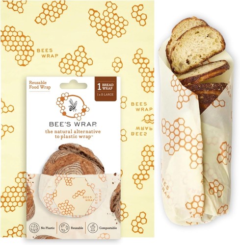 Natural Beeswax Wrap for Bread - Large 17" x 23", Eco-Friendly Honeycomb Design - Picture 3 of 11
