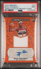 2023 PANINI OBSIDIAN JERSEY AUTO EE ORANGE FLOOD #215 BILAL COULIBALY /75 PSA 9