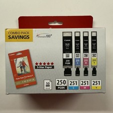 OEM Canon PGI-250 Black CLI-251 Color Standard Yield 4-Pack Ink Cartridges NEW