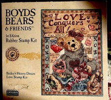 Boyds Bears & Friends "Baileys Heart Desire Love" 1st Edition Rubber Stamp Kit 