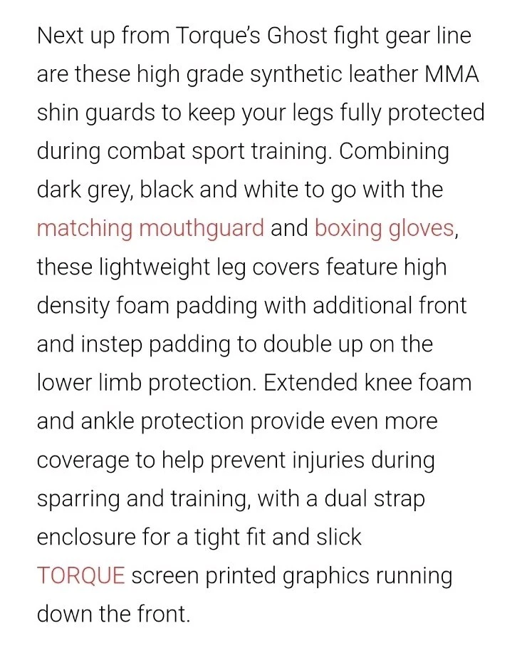 Torque Ghost Velocity PU Leather MMA Fighter Shin Gaurds Black - Image 2 of 3