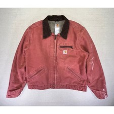 Vintage Rose Carhartt Women's Large WJ 097 VRS Detroit Jacket Canvas HoneyComb