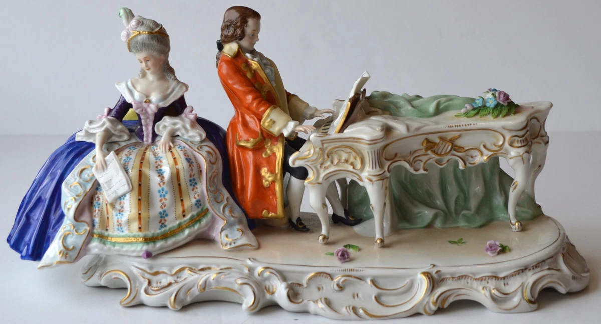 Porcelain Figurine Man Woman In Antique Ceramic & Porcelain