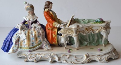 Vintage Kister Scheibe-Alsbach Porcelain Figurine Man Woman Couple