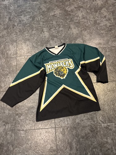 RARE North Mississippi Monarchs Youth LG Hockey JERSEY Green/Black USED VG FS