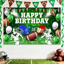 Football Happy Birthday Backdrop Banner Football Party Decorations Bowl Game Spo