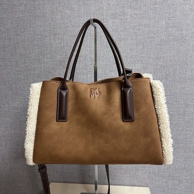 DKNY Josie Tote Bag With Ivory Shearing Trim NWT