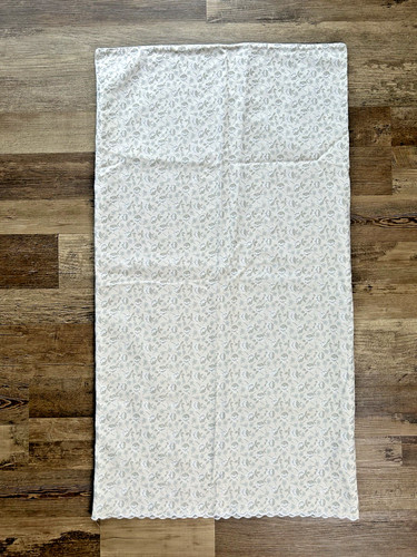 Vtg Scandia Down Sateen Ivory Pillow Case Scalloped Italy 37" x 21" floral King