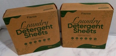 Fisroa Laundry Detergent Sheets Fresh Linen Scent 300 Loads Lot Of 2 New