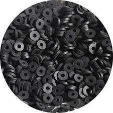 Clay Beads, 4000Pcs Black Clay Heishi Beads for Bracelets Making, Flat round Pol