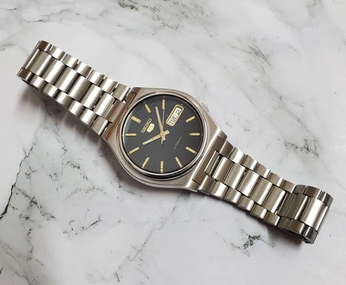 Seiko SKXN81 Black Smooth Sunburst Dial Retro Rare Vintage Automatic JDM OEM SS