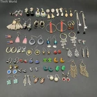 Vintage to Modern Costume Jewelry Lot 40+ Pairs Earrings Dangle Stud Hoop 0.5lb