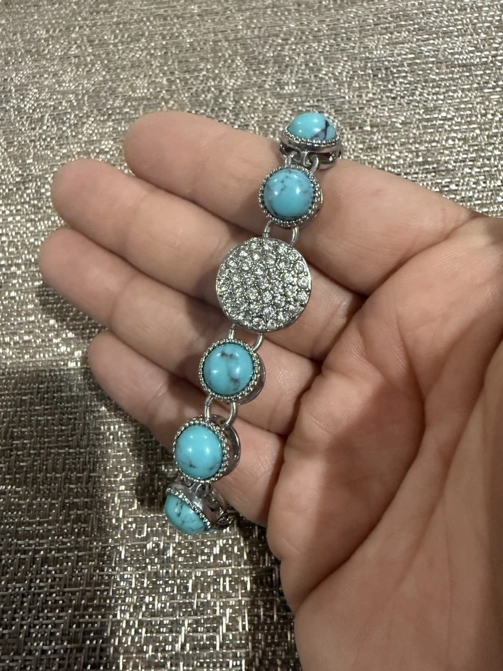 pulsera lia sophia plata y turquesa Foto 3 de 3