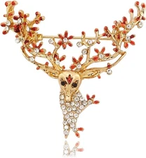 Christmas Brooches Pins for Women Fashion Christmas Tree Candy Cane Bell Elk Bro