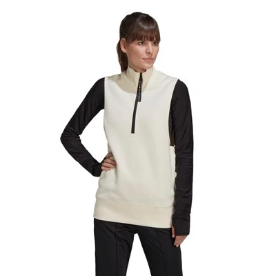 Adidas X Karlie Kloss Damen Oversize Halbzip Weste Top Weiß Gym Layering Neu - Bild 1 von 4