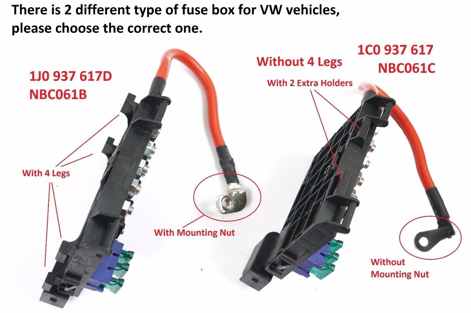 UPGRADED For 2001-2006 VW Golf Jetta Fuse Box & Charging System Harness Set