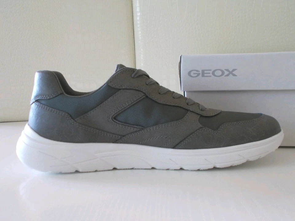 Geox scarpe uomo sneakers Portello B,nubuck sint.+Textile Dark Grey,Eu-44 €120 - Immagine 3 di 4