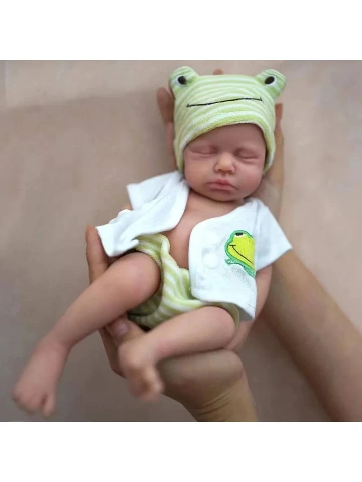 13 Inch Full Body Soft Silicone Bebe Reborn Doll Handmade 3D Painted Skin - Image 4 of 4