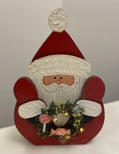 Vintage 90's Santa Claus 6" Wood Hand Painted Cottagecore Primitive Christmas