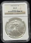 NGC MS69 1995 US American Silver Eagle One Dollar Silver Coin S$1-123