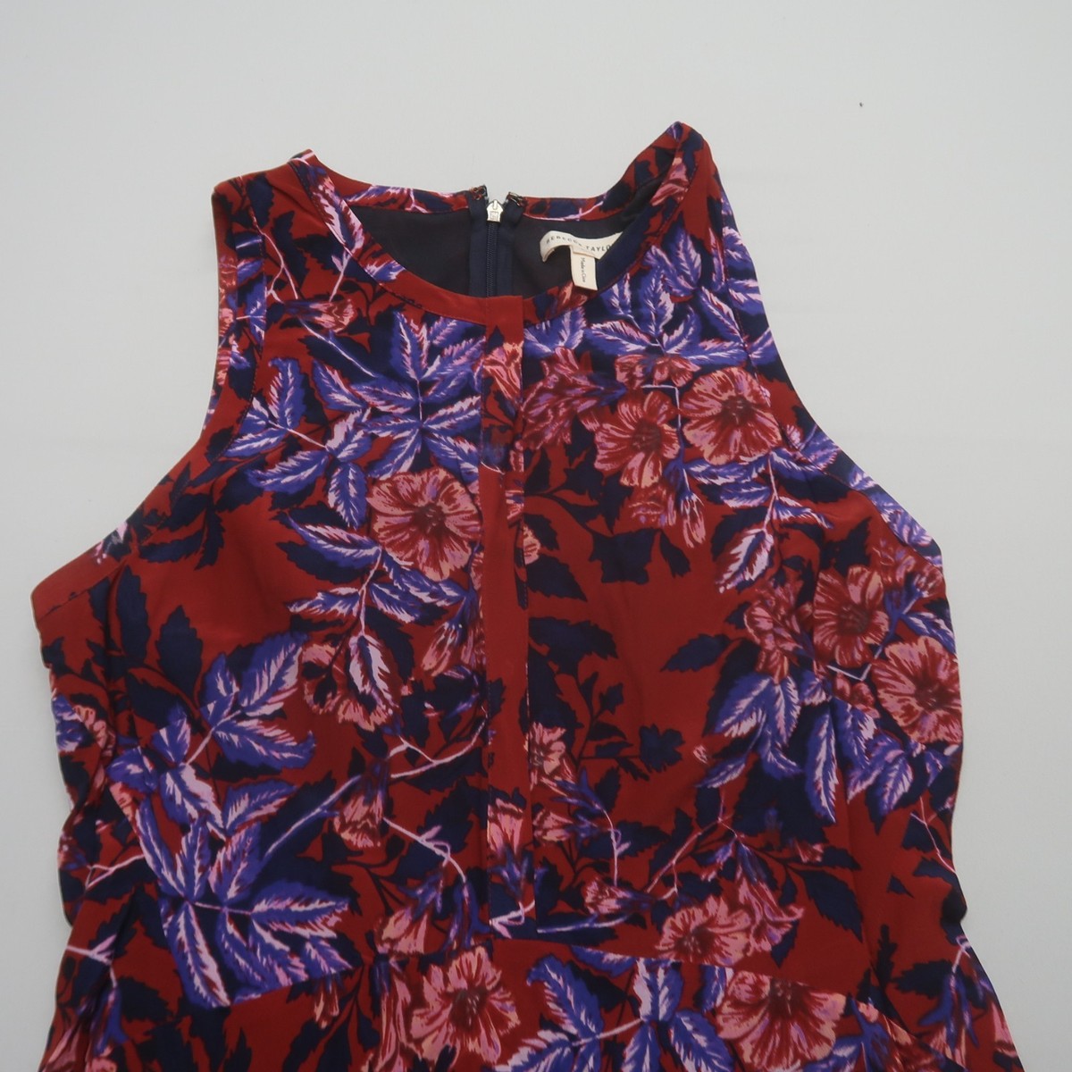 rebecca taylor red floral dress Priya Poplin Dress