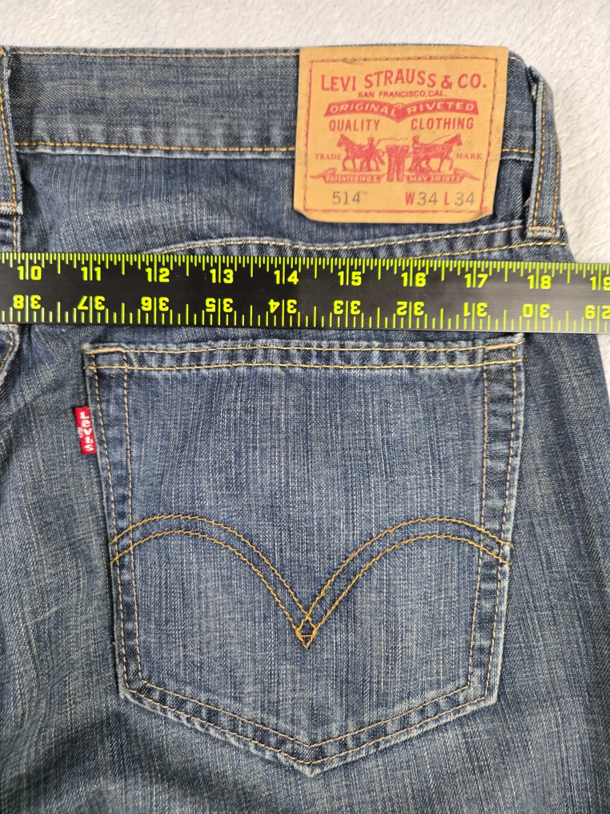 Levis 514 Blue Jeans Mens Size 34 x 34 Slim Straight Levi's Dark Blue Country thumbnail 11