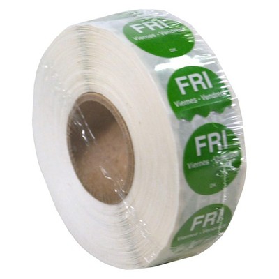DayMark Safety Systems-IT1143925 Day of the Week 3/4'' Circle Permanent Label, FR
