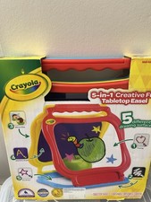 Caballete 5 En 1 De Sobremesa CRAYOLA – Pizarra Blanca, Negra, Espejo Y Superficie Transparente Para Dibujar, Plegable, 3+