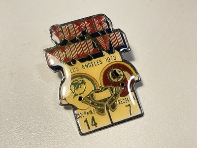 Vtg 1973 NFL Super Bowl VII Dolphins Redskins Pin Pinback Button STARLINE