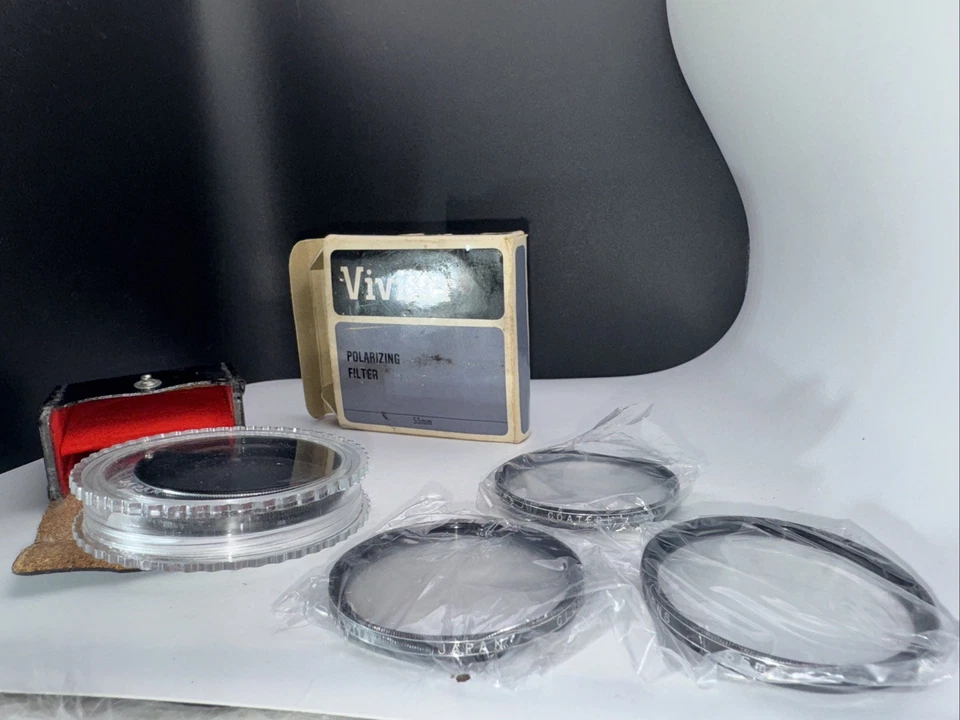 Vivitar 55mm Close-Up Lens Set (+1, +2, +4) w/Box + Polarizing Filter Mint Cond - Image 2 of 3