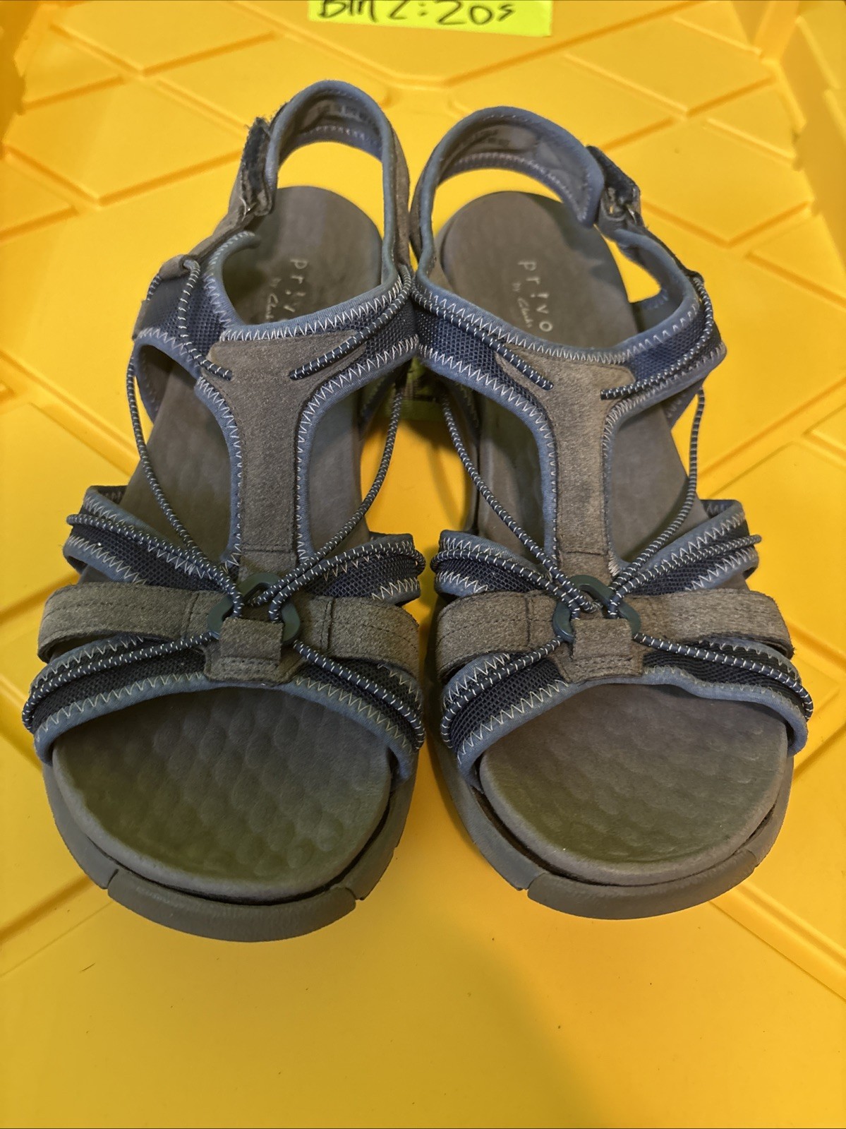 Clarks Privo Womens Gray Blue Comfort Sandals Size 9 Outdoor