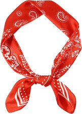 GERINLY Vintage Silk Feel Square Scarf for Men Satin Bandana Tiny Pattern Print