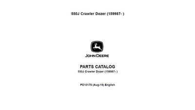 John Deere 550J Crawler Dozer PC10179 Spare Parts List Manual PDF on USB