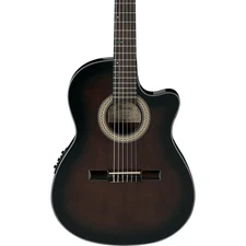 Ibanez GA35TCE Thinline A/E Classical Guitar, Spruce Top, Dark Violin Burst