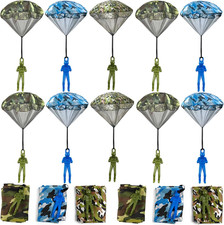 15PCS Army Camo Parachute Toys for Kids Hand Throwing Outdoor Games, Army Men Ac