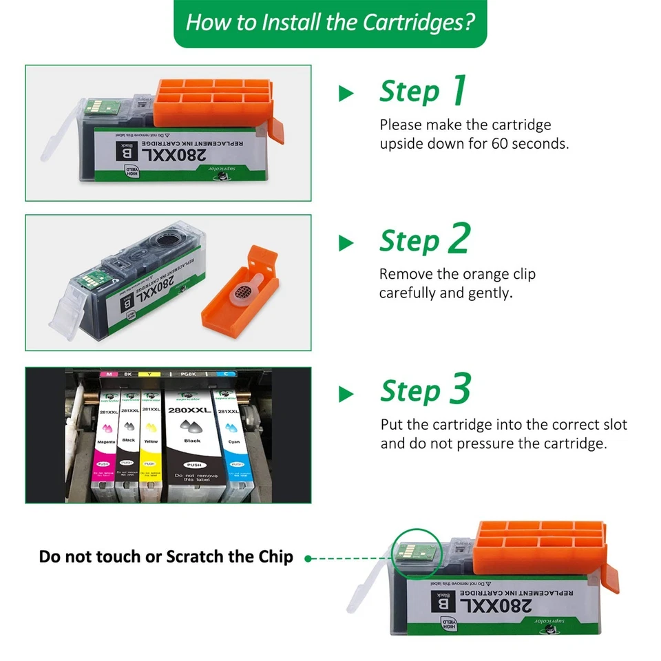 PGI-280XXL CLI-281XXL Ink Cartridges, Replacement Ink for PGI 280 XXL CLI 281... - Image 2 of 4